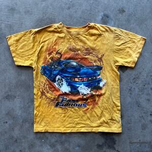 VINTAGE THE FAST AND FURIOUS WOMENS SMALL YELLOW